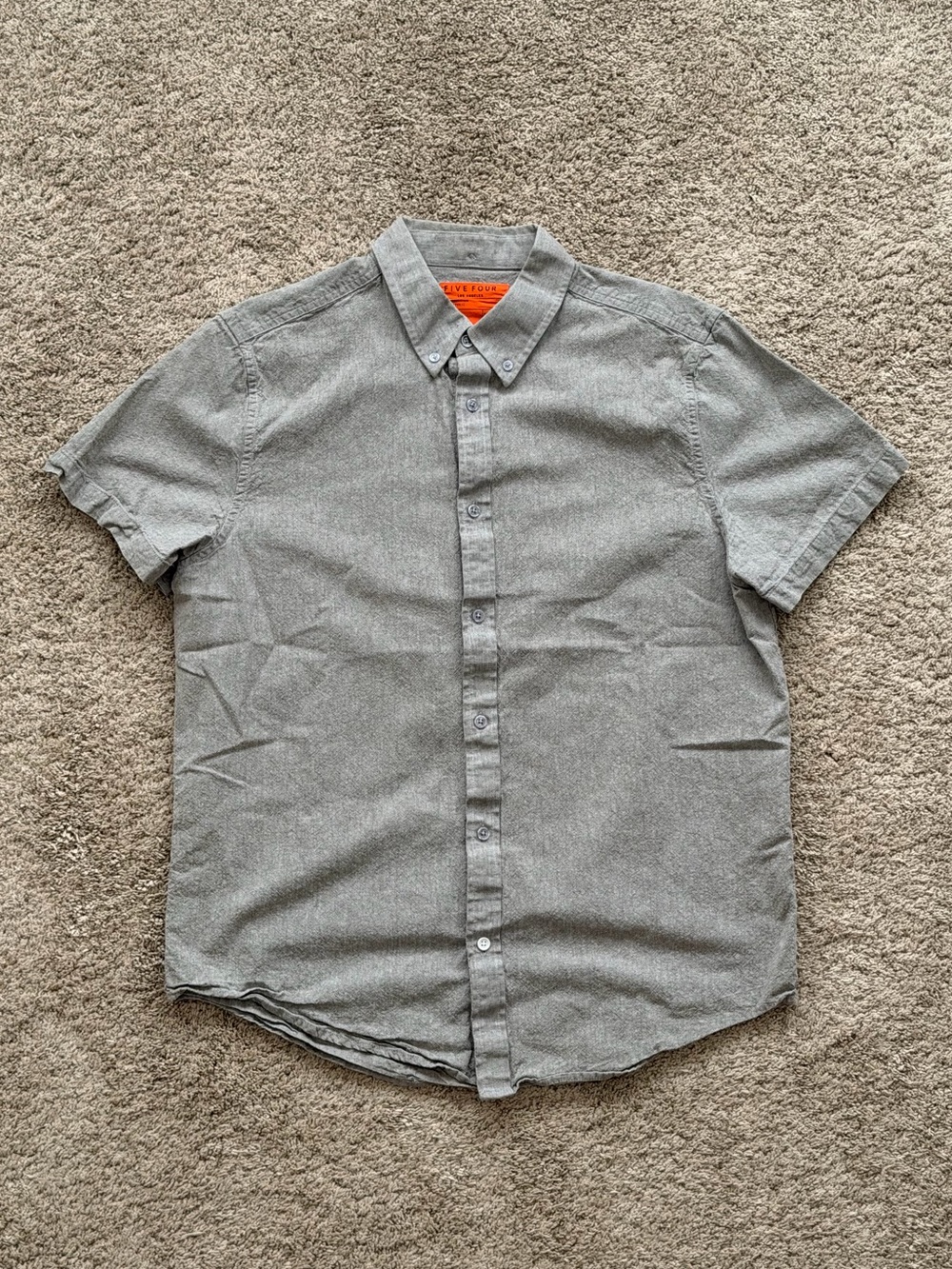 Five Four Gray Short-Sleeve Button-Down Shirt - Size L